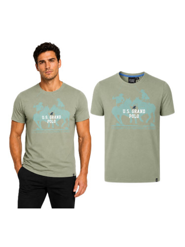 Мъжка тениска US Grand Polo, зелена