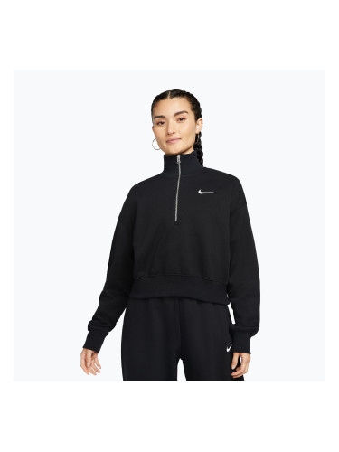 Дамски суитшърт Nike Sportswear Phoenix Fleece 1/2 Zip Cropped black/sail
