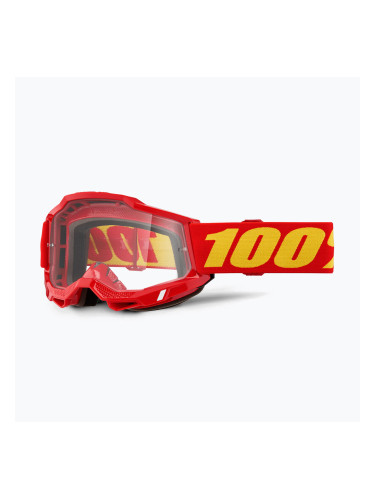 Детска велосипедна маска 100% Accuri 2 Junior red/clear