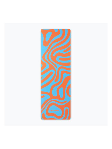 Килимче за йога/фитнес FORCEBAND Abstract Orange 4 мм оранжево/синьо