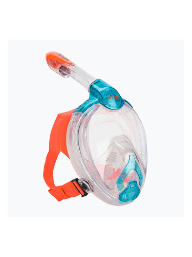 Детска целолицева маска за шнорхелинг SEAC Libera acquamarine/orange