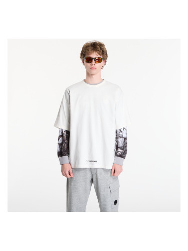 Тениска C.P. Company 1020 Jersey Short Sleeve Stencil T-Shirt Gauze White L