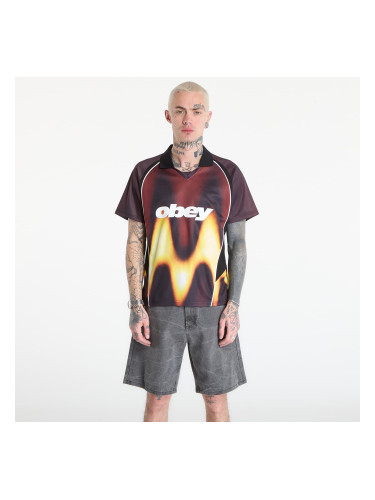 Джърси OBEY Blurred Soccer Jersey Burnt Red L
