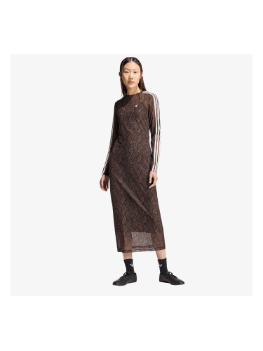 Облекло adidas Snake Print Maxi Dress Earth Strata/ Aurora Coffee L