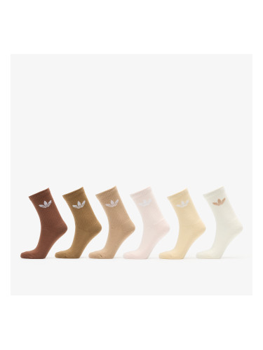 Чорапи adidas Trefoil Cushion Crew Socks 6-Pack Cream White/ Wonder Quartz XL
