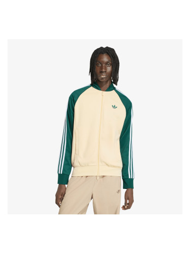 Суитшърт adidas Sst Track Top Warm Vanilla/ Collegiate Green S