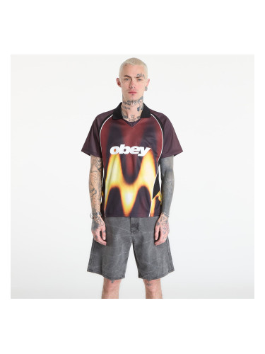 Фланелка OBEY Blurred Soccer Jersey Burnt Red L