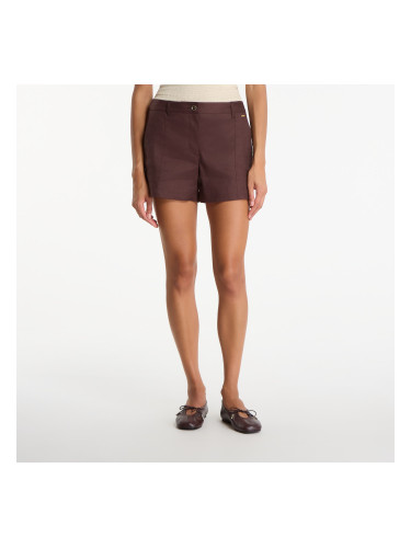 Къси панталони Guess Jeans Isabeau Linen Short Regal Brown XS