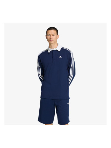 Тениска adidas 3-Stripes Rugby Longsleeve Polo Night Indigo L