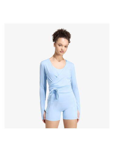 Тениска adidas 3 Stripes Studio Soft Ballet Wrap Top Glow Blue/ Earth Strata XL