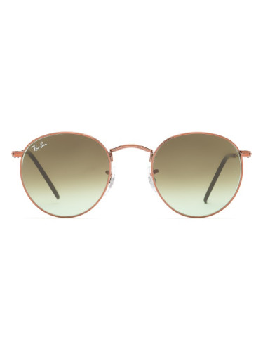 Ray-Ban Round Metal RB3447 9002A6 - кръгла слънчеви очила, unisex, кафяви