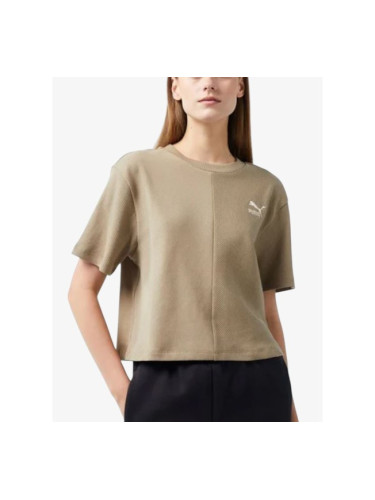 PUMA Classics Ribbed Relaxed Tee Pink