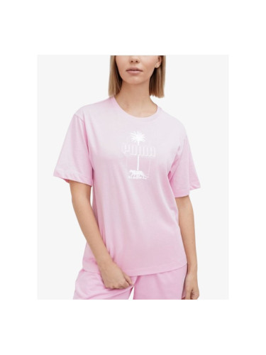 PUMA Ess Palm Resort Graphic Tee Pink