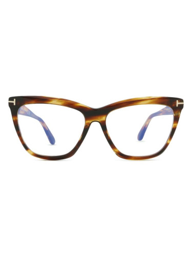 Tom Ford FT6064-B 055 56 - диоптрични очила, cat eye, дамски, кафяви