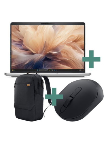 КОМБИНАЦИЯ С ПОДАРЪК Dell Pro 14 Plus PB14250 14" FHD+ IPS Intel Core Ultra 5 238V vPro Enterprise 32GB RAM 512GB SSD Win11Pro - Platinum Silver + Dell EcoLoop Premier Backpack 14-16 CP7625 - Black + Dell Pro Compact Silent Mouse MS355 - Black