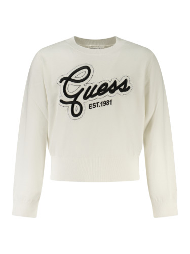 Бял пуловер GUESS JEANS за момичета