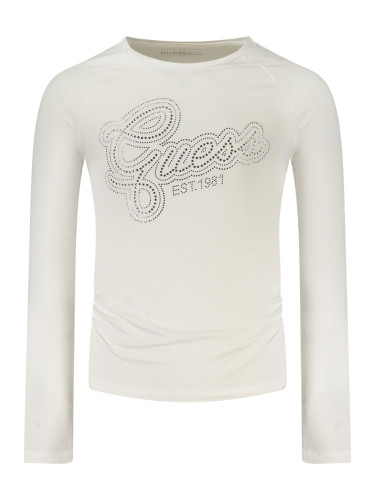 Тениска с дълъг ръкав GUESS JEANS за момичета, бяла