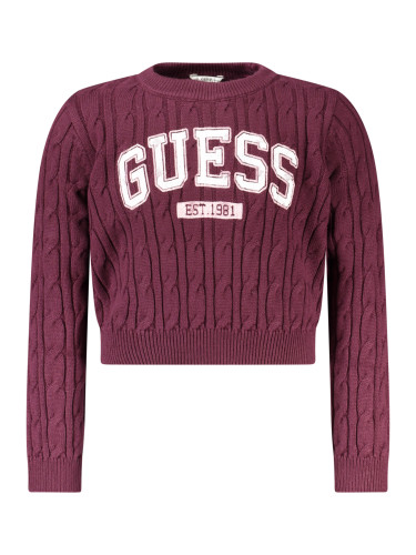 Детски лилав пуловер GUESS JEANS