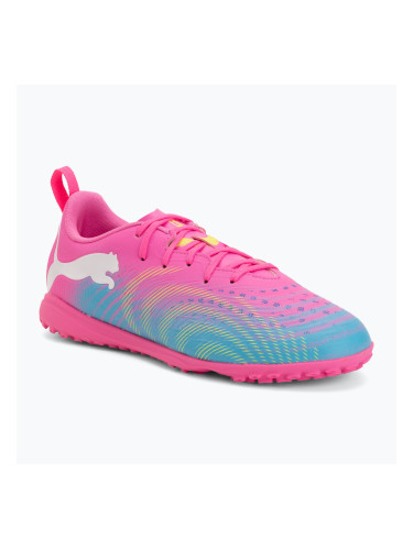 Детски футболни обувки PUMA Future 9 Play TT poison pink/puma wht/sun stream/bright aqua/puma blk