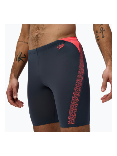 Мъжки шорти за плуване тип клин Speedo Hyper Boom Splice grey lead/neon coral