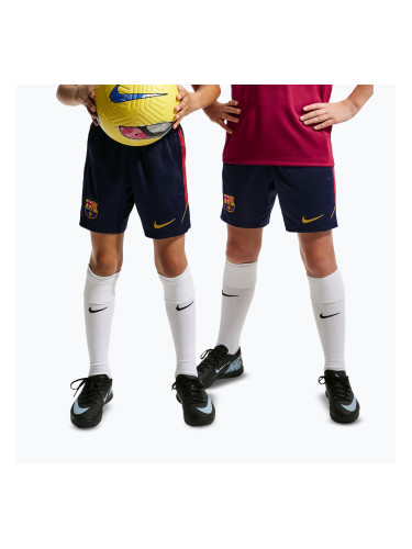 Детски футболни шорти Nike FC Barcelona Strike blackened blue/noble red/mineral yellow