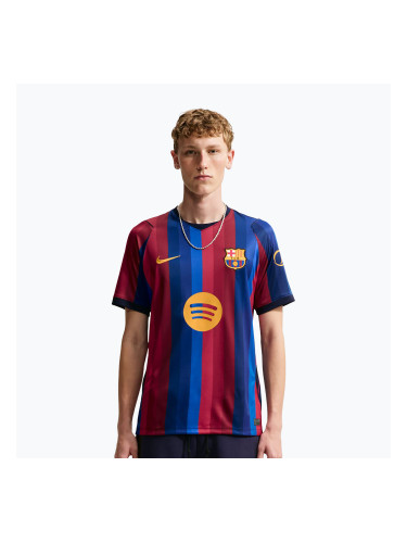 Мъжка футболна фланелка Nike FC Barcelona Dri-Fit Stadium Home deep garnet/blue void/mineral yellow