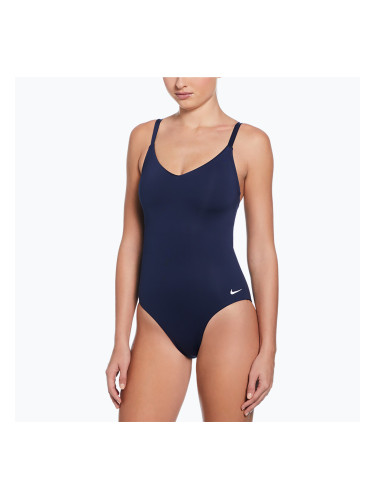 Дамски цял бански костюм Nike Essential V-Neck midnight navy