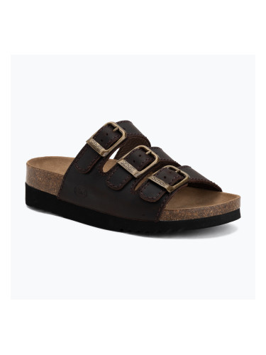 Дамски чехли Scholl Rio Wedge Ad Med dark brown