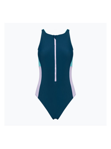 Speedo дамски бански костюм от една част Zip Colorblock dark teal