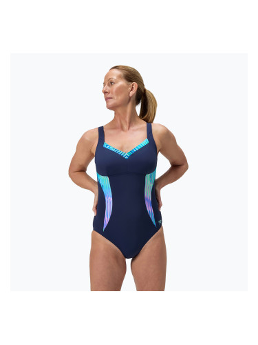 Дамски цял бански костюм Speedo Shaping Printed LunaElustre One Piece turquoise gem