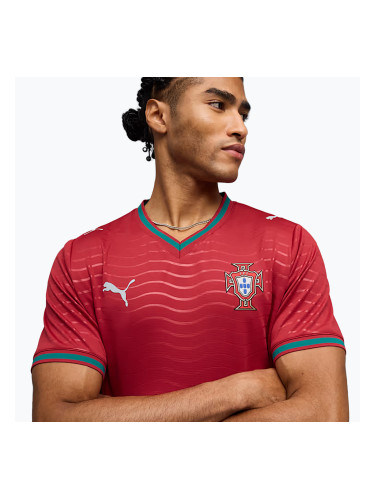 Мъжка футболна фланелка PUMA FPF Portugal Home Jersey Replica Club червено/зелено
