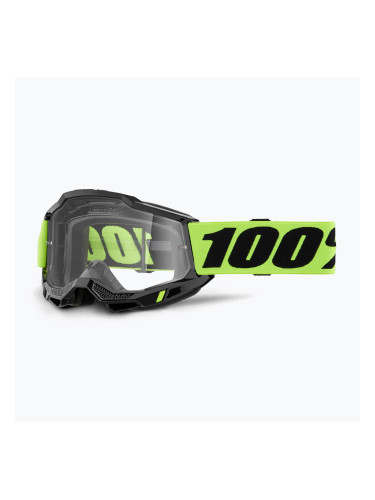 Детска велосипедна маска 100% Accuri 2 Junior neon yellow/clear