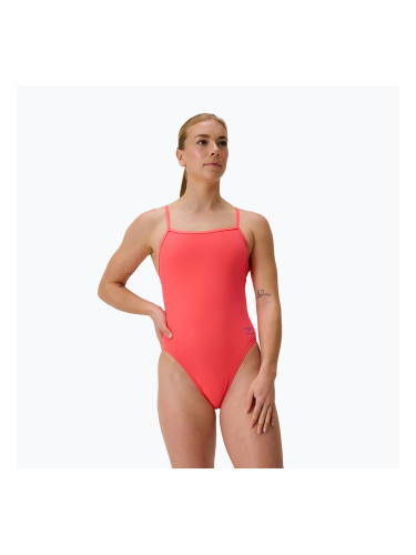 Дамски цял бански костюм Speedo FL Solid V-Back neon coral
