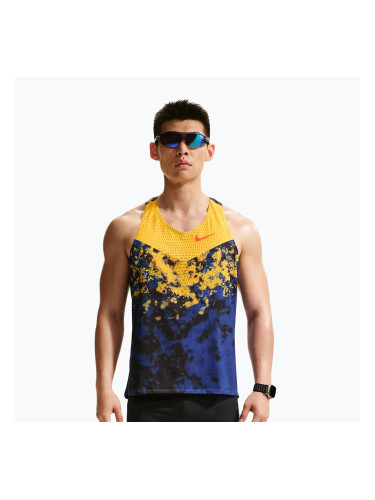 Мъжка тениска за бягане Nike AeroSwift Dri-Fit ADV Singlet citron pulse/lapis/bright crimson