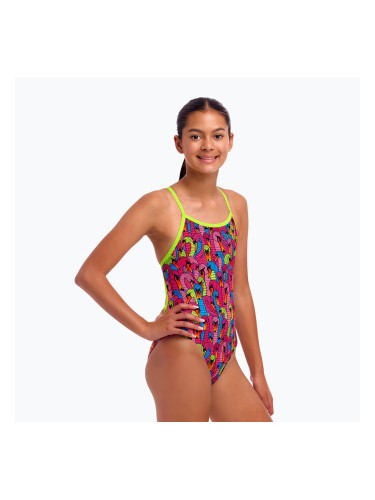 Детски цял бански костюм Funkita Single Strap One Piece swan city