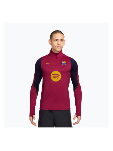 Мъжки футболен суитшърт Nike FC Barcelona Strike Soccer Drill Top noble red/mineral yellow/mineral yellow