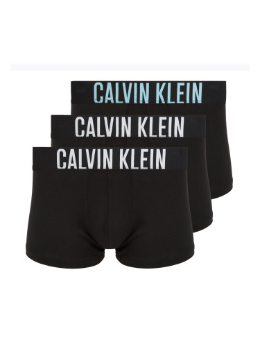 Мъжки боксерки Calvin Klein 000NB3608A Trunk 3 pairs black with harbor mist logo/ black with