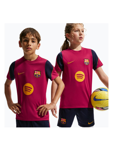 Детска футболна тениска Nike FC Barcelona Strike Dri-Fit noble red/blackened blue