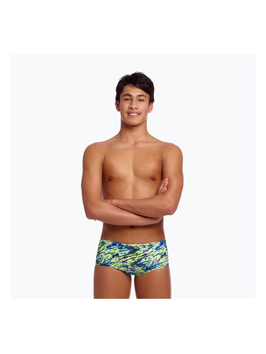 Детски плувни боксерки Funky Trunks Sidewinder Trunks scaled black