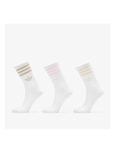 Чорапи adidas 3-Stripes Crew Socks 3-Pack Wonder White/ Clear Pink/ Wonder Beige S
