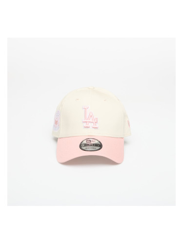Шапка New Era 9FORTY MLB WS Patch Los Angeles Dodgers Light Cream/ Pink Rouge Universal