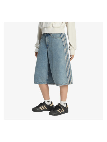 Къси панталони adidas Mid Rise Denim Jorts Worn Blue Denim 000