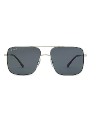 Ray-Ban Ari RB3758 003/81 56 - квадратна слънчеви очила, unisex, сребърни, поляризирани