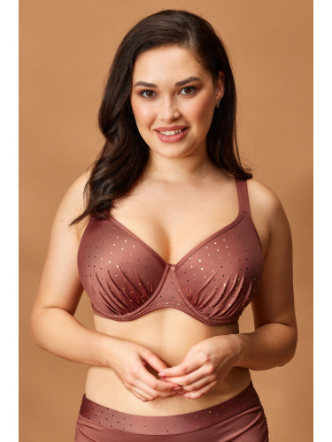Горнище на бански костюм Maia Glitter Brown Plus