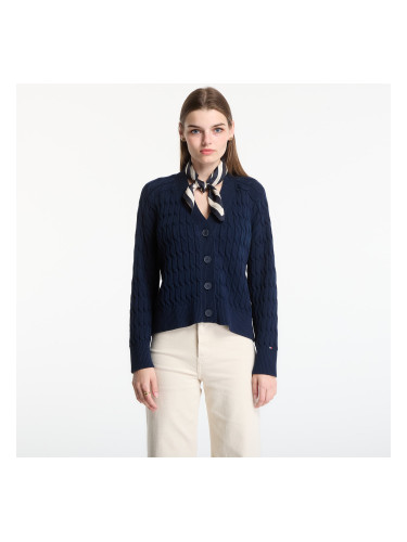 Пуловер Tommy Hilfiger Mid Gg Cable V-Nk Ls Cardigan Dark Night Navy XS
