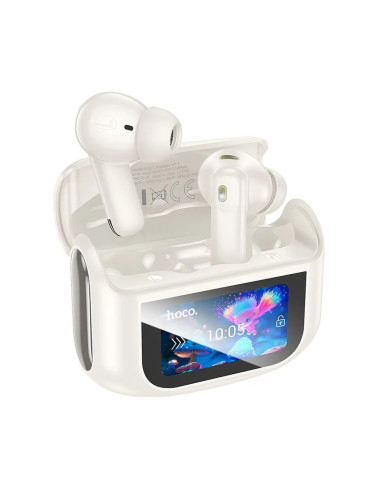 Слушалки Bluetooth безжични Hoco TWS ANC ENC EQ21 с тъчскрийн, бели