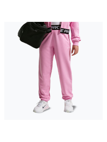 Детски панталони Nike Pro Fleece pink rise/pink rise/black/white