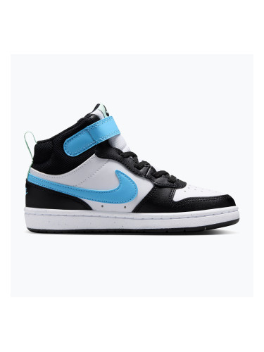 Детски обувки Nike Court Borough Mid 2 white/black/arctic green/football blue