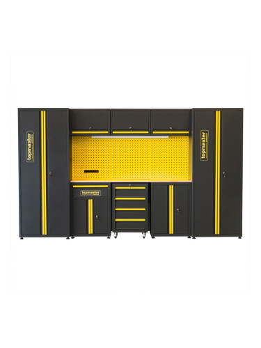 Модулна система за работилница Topmaster 3300x480x1905 мм - с шкафове, дървен плот и панел