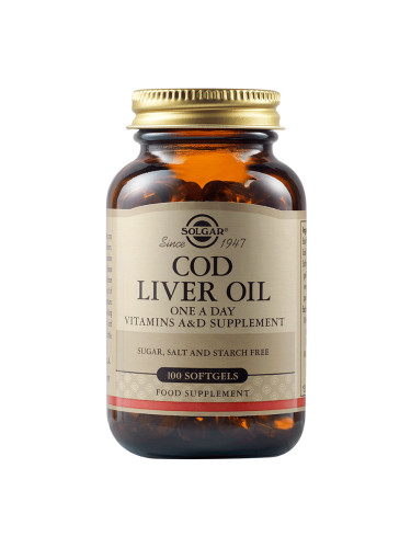 SOLGAR - Cod Liver Oil - 100 меки капсули